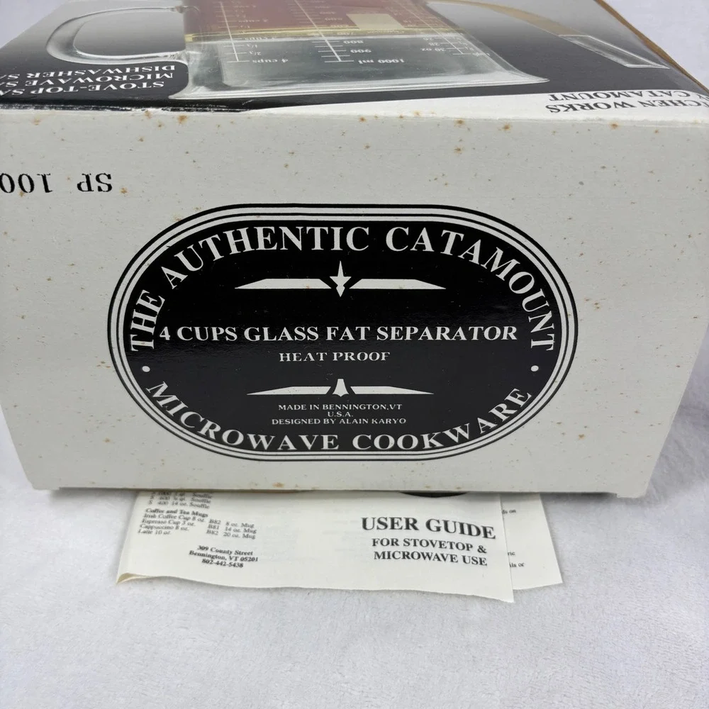 Catamount Glassware 4 Cup Glass Fat Separator Made in USA Heatproof Clear
